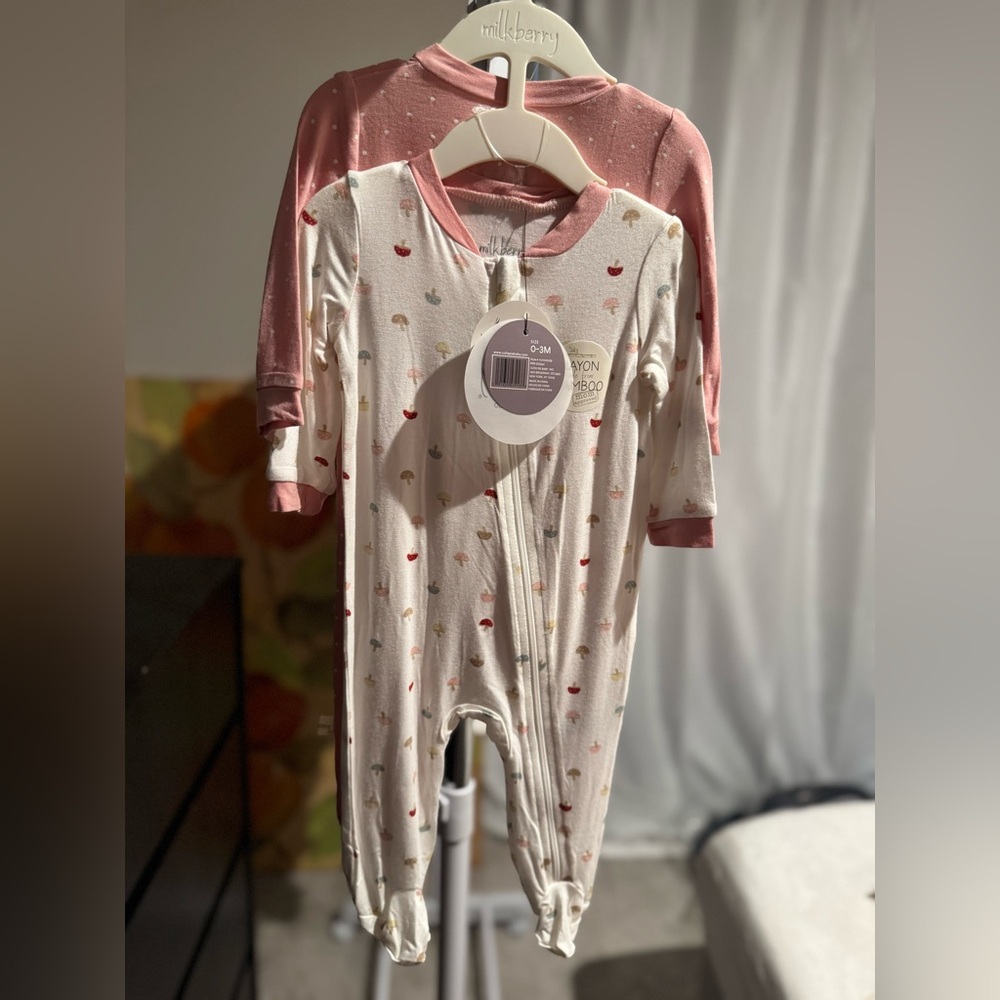Milkberry Bamboo Mushroom Print Set